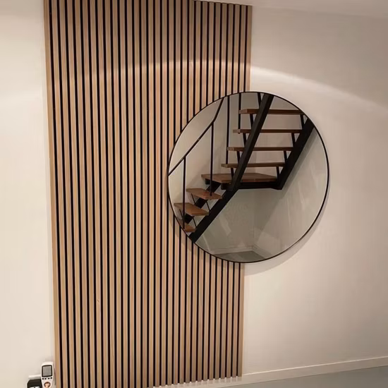 Painéis de ripas de madeira minimalistas para design de interiores