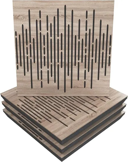 Painéis acústicos de onda difusora, painel de parede de madeira autoadesivo à prova de som para design de interiores