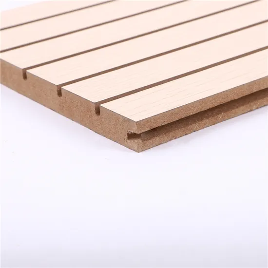 Painel de parede acústico à prova de som MDF madeira ranhurada com melamina modelo 3D design MDF