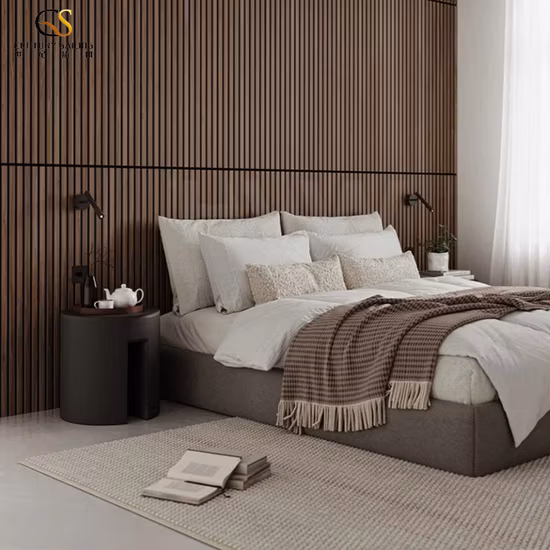 Painéis acústicos de ripas de madeira Akupanel de estilo moderno, painéis de parede à prova de som, painéis acústicos para quarto